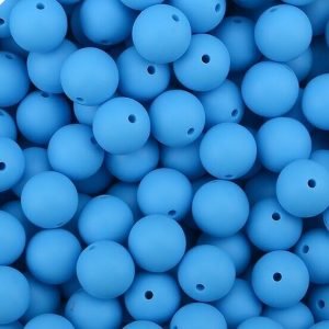 Силіконова бусинка, бусина для прорізувача зубів – Кругла 15мм Блакитна