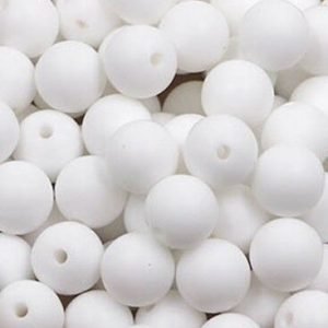 Силіконова бусинка, бусина для прорізувача зубів – Кругла 15мм Біла