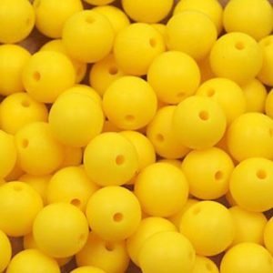 Силіконова бусинка, бусина для прорізувача зубів – Кругла 15мм Жовта