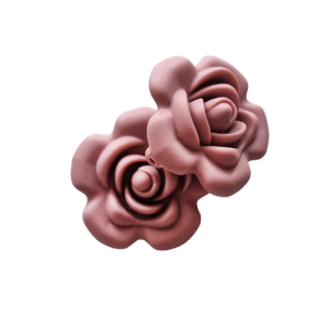 Силіконова бусинка, бусина для прорізувача зубів – Роза вел. Блаш