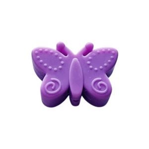 Силіконова бусинка, бусина для прорізувача зубів – Метелик Фіолетовий